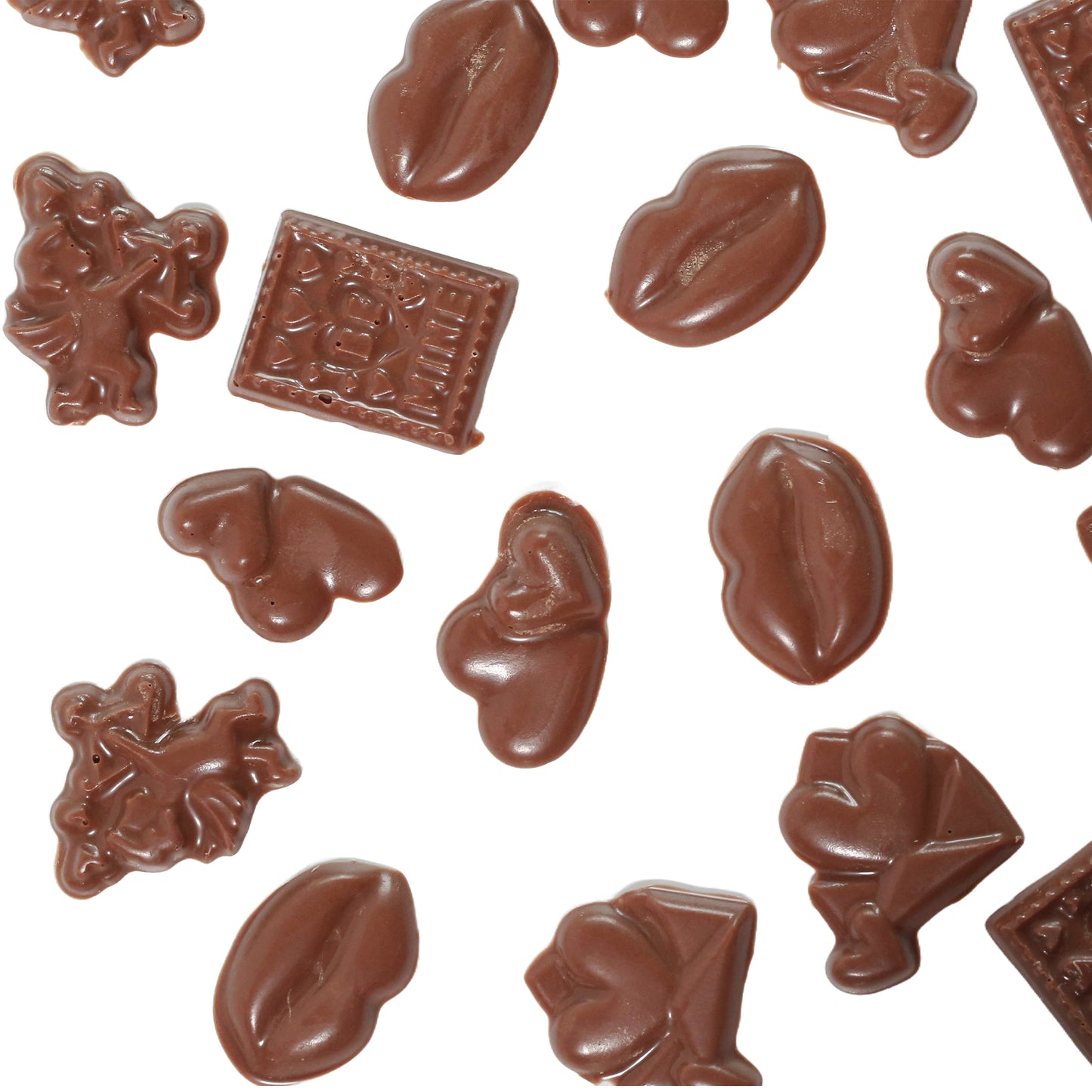 Valentine’s Icons Chocolate Mould (20 cavities) – Cupid, Hearts, Lips, Love Letter & ‘Be Mine’