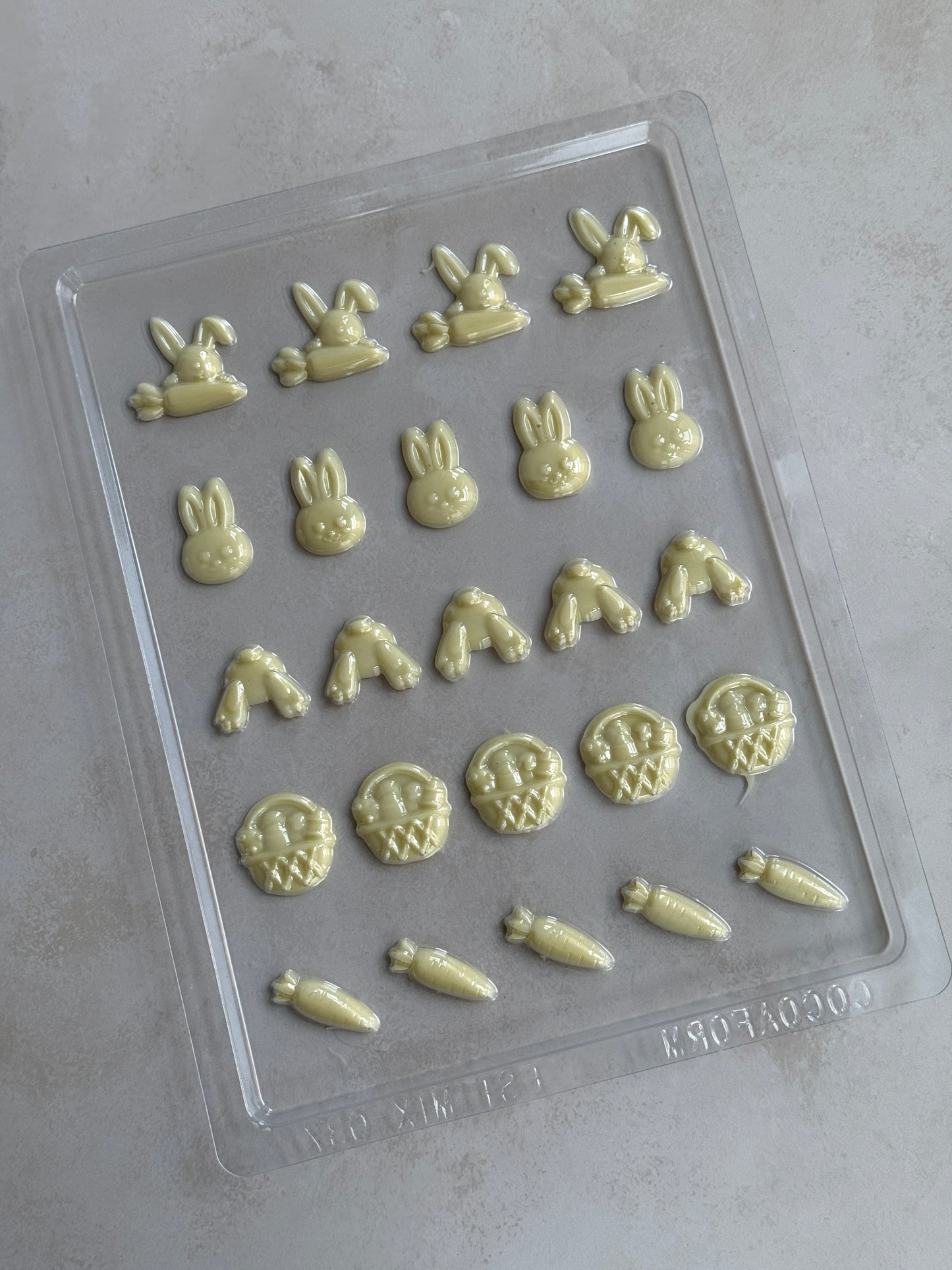Easter Chocolate Mould – Bunny, Basket, Carrot & Bunny Feet | Food-Grade Plastic Chocolate Mould | Cocoaform®