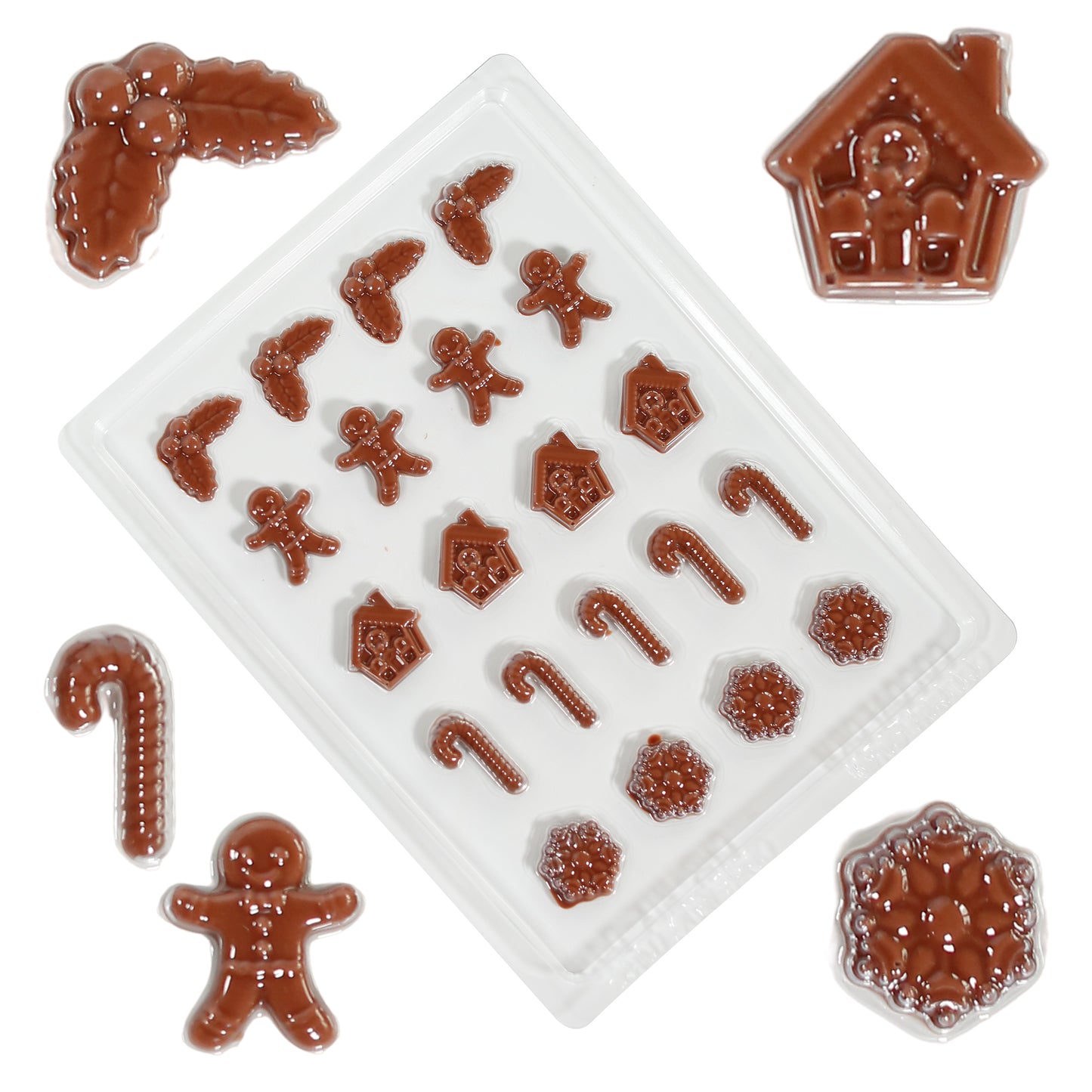 Christmas Chocolate Mould | Gingerbread, Candy Cane, Snowflake & Mini Icons