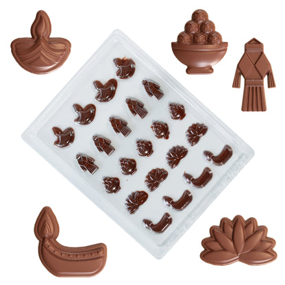 Diwali Chocolate Mould – Diyas, Lotuses & Rangoli Designs