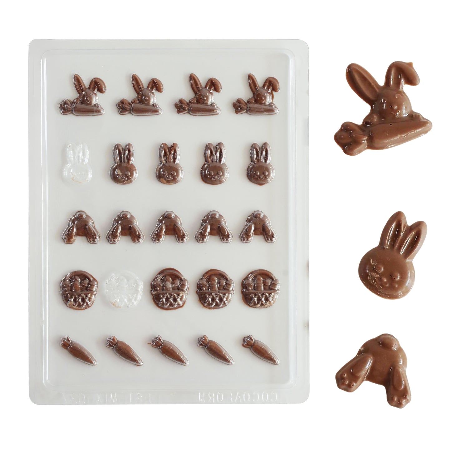 Easter Chocolate Mould – Bunny, Basket, Carrot & Bunny Feet | Food-Grade Plastic Chocolate Mould | Cocoaform®