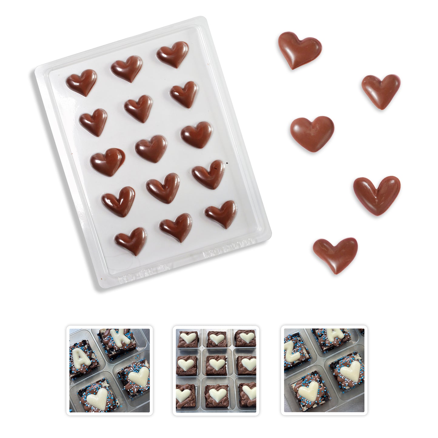 Valentines chocolate moulds with hearts