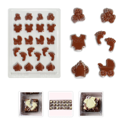 Baby Shower Chocolate Mould – Onesies, Bottles, Pram, Footprints