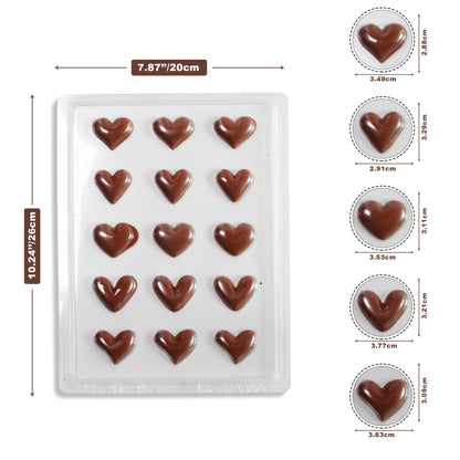 Valentines chocolate moulds with hearts