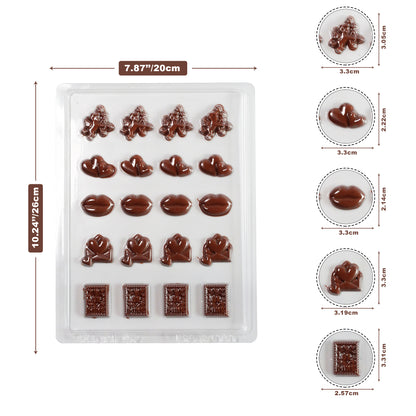 Valentine’s Icons Chocolate Mould (20 cavities) – Cupid, Hearts, Lips, Love Letter & ‘Be Mine’