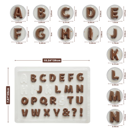 Alphabet Chocolate Mould | A–YMini Letter Shapes for Cake & Brownie Decorating