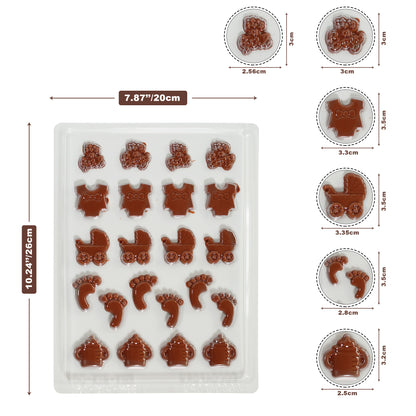 Baby Shower Chocolate Mould – Onesies, Bottles, Pram, Footprints