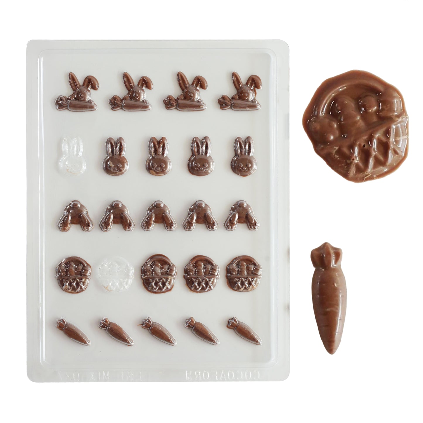 Easter Chocolate Mould – Bunny, Basket, Carrot & Bunny Feet | Food-Grade Plastic Chocolate Mould | Cocoaform®