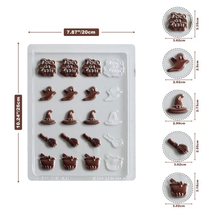 Halloween Chocolate Mould – Ghosts, Witch Hats & Cauldrons