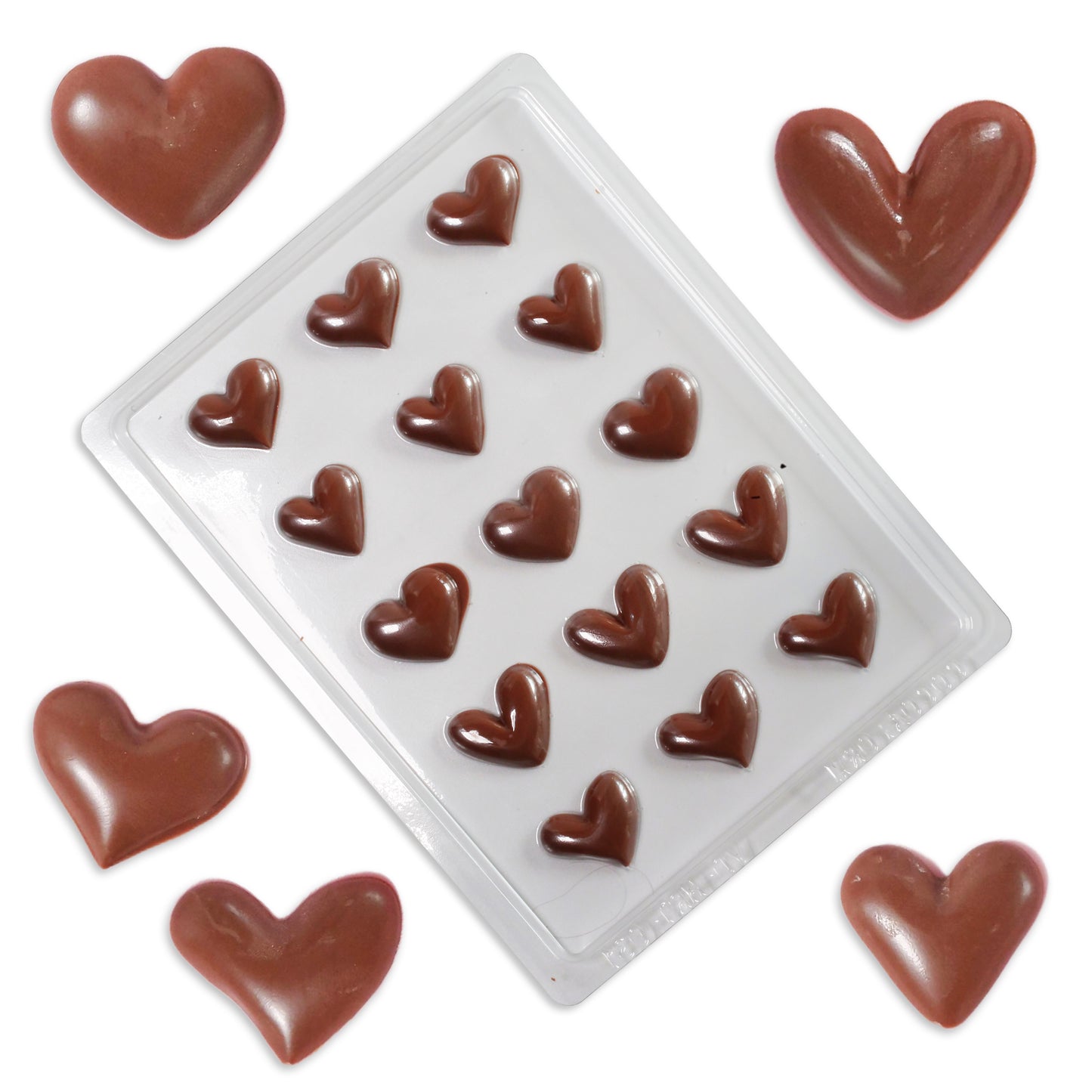 Valentines chocolate moulds with hearts
