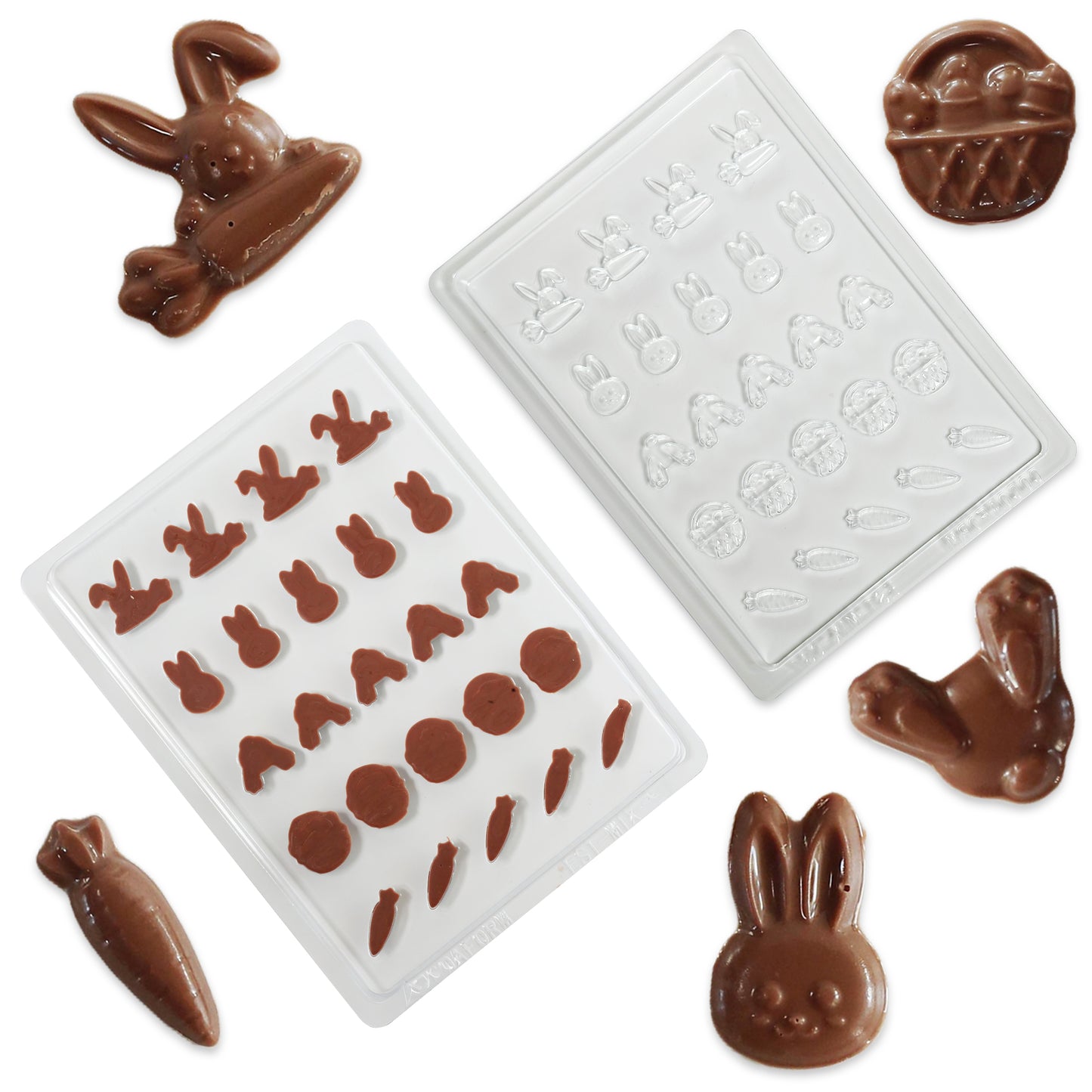 Easter Chocolate Mould – Bunny, Basket, Carrot & Bunny Feet | Food-Grade Plastic Chocolate Mould | Cocoaform®