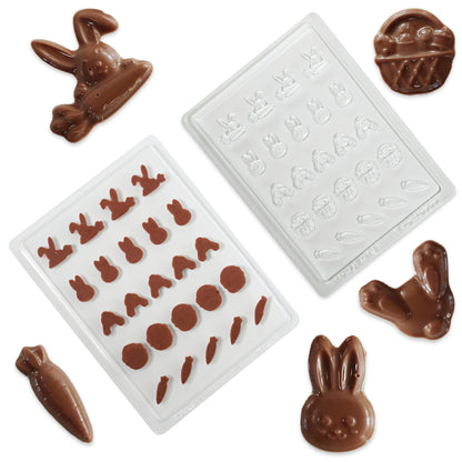 Easter Chocolate Mould – Bunny, Basket, Carrot & Bunny Feet | Food-Grade Plastic Chocolate Mould | Cocoaform®