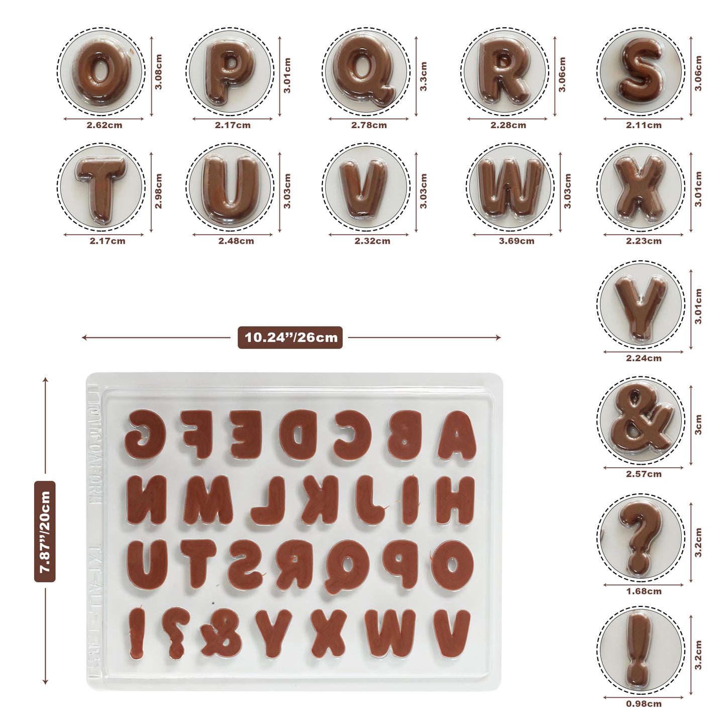 Alphabet Chocolate Mould | A–YMini Letter Shapes for Cake & Brownie Decorating