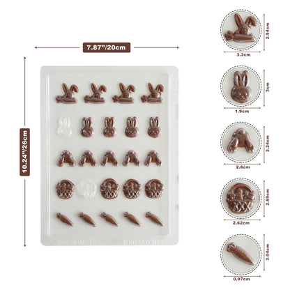 Easter Chocolate Mould – Bunny, Basket, Carrot & Bunny Feet | Food-Grade Plastic Chocolate Mould | Cocoaform®
