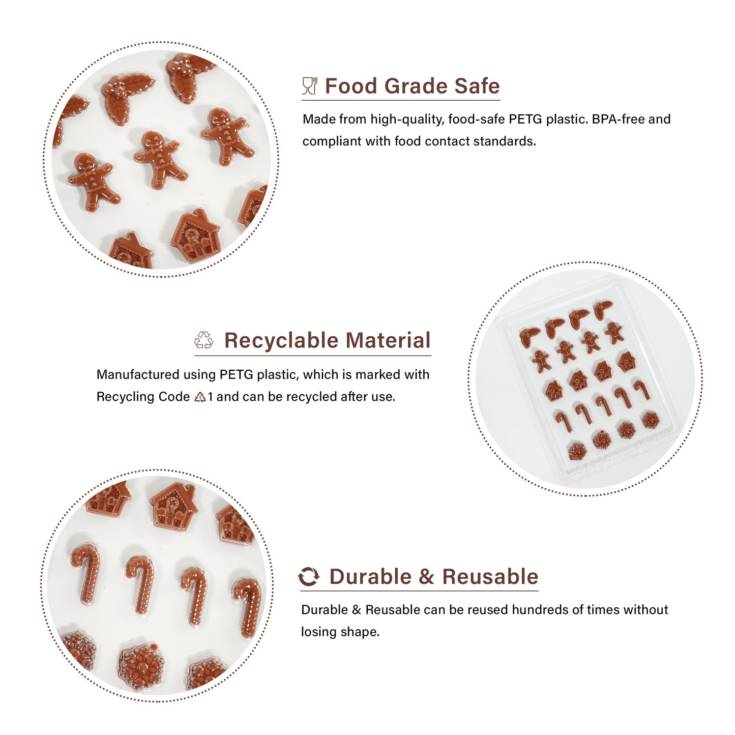 Christmas Chocolate Mould | Gingerbread, Candy Cane, Snowflake & Mini Icons
