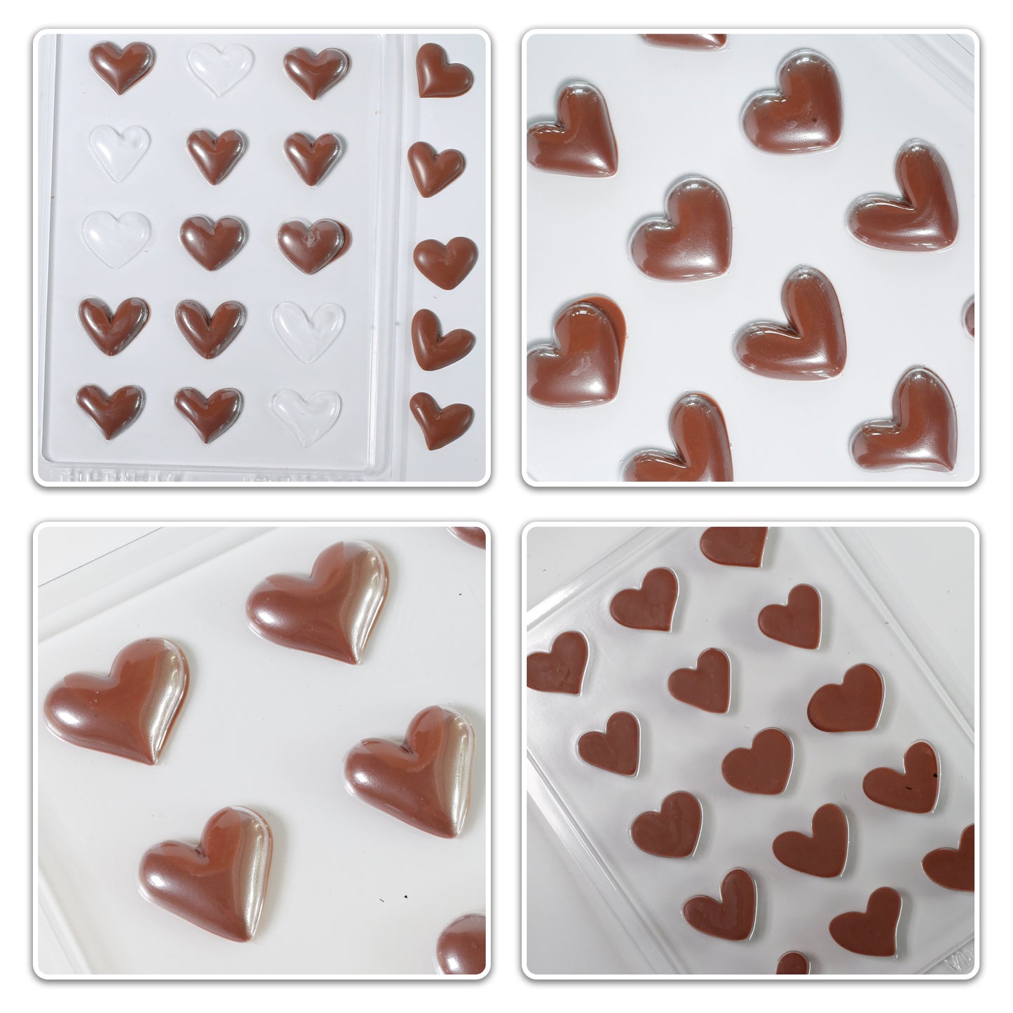 Valentines chocolate moulds with hearts
