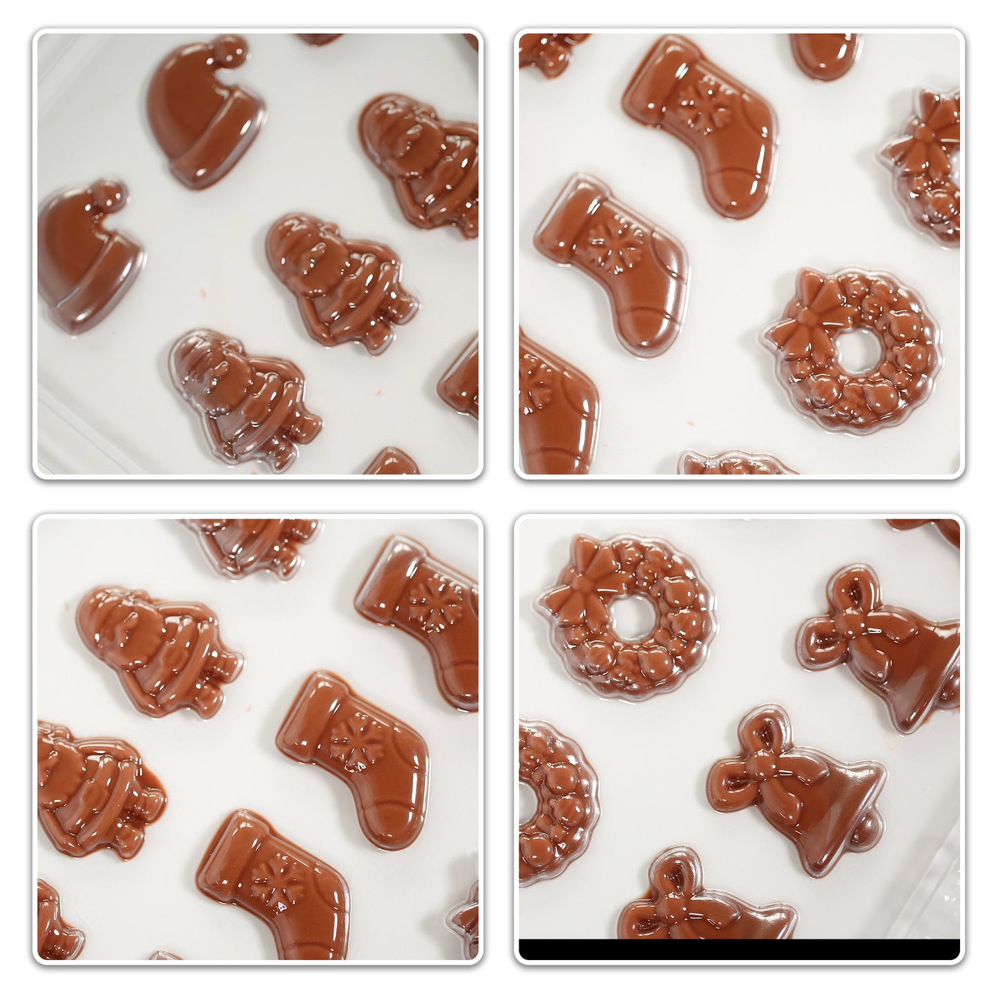Christmas Chocolate Mould – Santa, Wreath, Stocking & Bell | Cocoaform