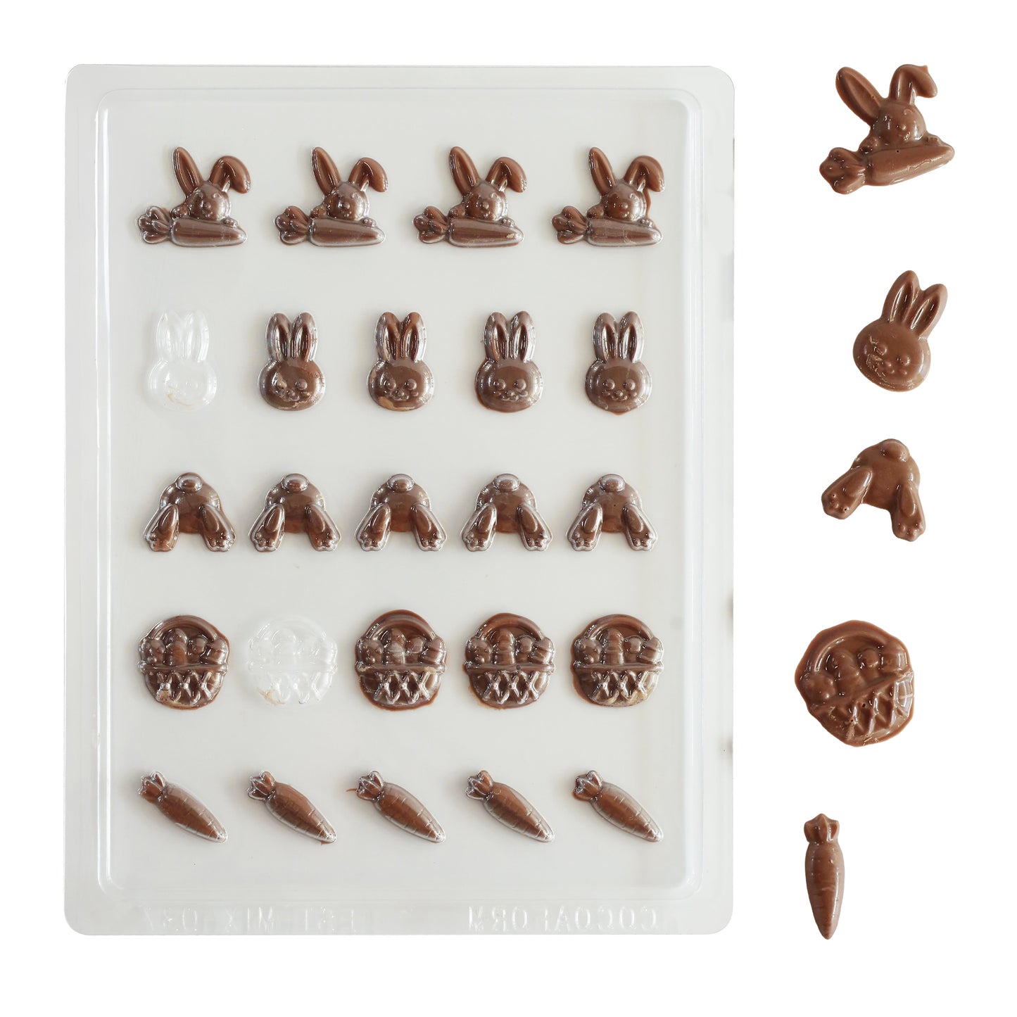 Easter Chocolate Mould – Bunny, Basket, Carrot & Bunny Feet | Food-Grade Plastic Chocolate Mould | Cocoaform®