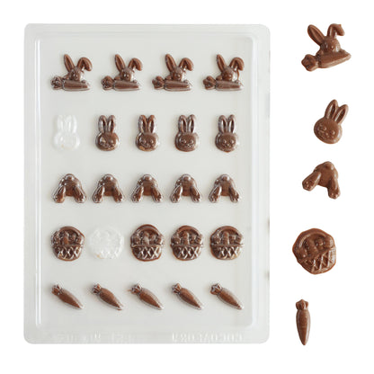 Easter Chocolate Mould – Bunny, Basket, Carrot & Bunny Feet | Food-Grade Plastic Chocolate Mould | Cocoaform®