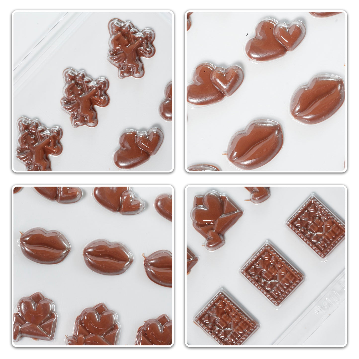 Valentine’s Icons Chocolate Mould (20 cavities) – Cupid, Hearts, Lips, Love Letter & ‘Be Mine’