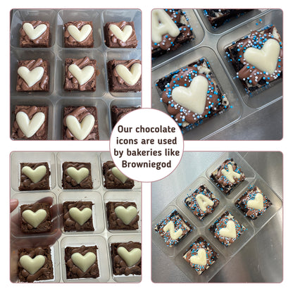 Valentines chocolate moulds with hearts
