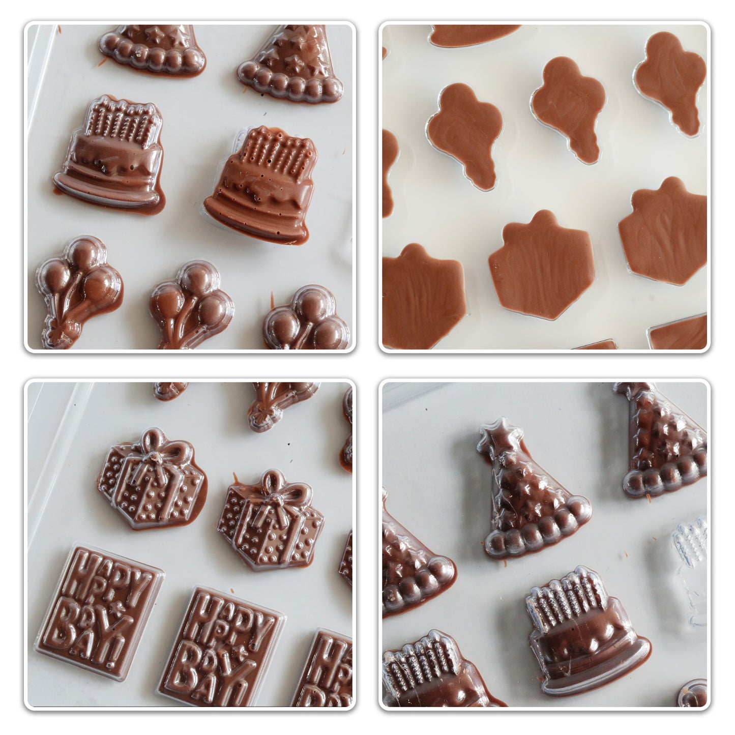 Birthday Chocolate Mould – Party Hats, Cupcakes, Gifts  “Happy Birthday” Plaques