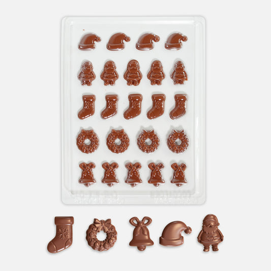 Christmas Chocolate Mould – Santa, Wreath, Stocking & Bell | Cocoaform