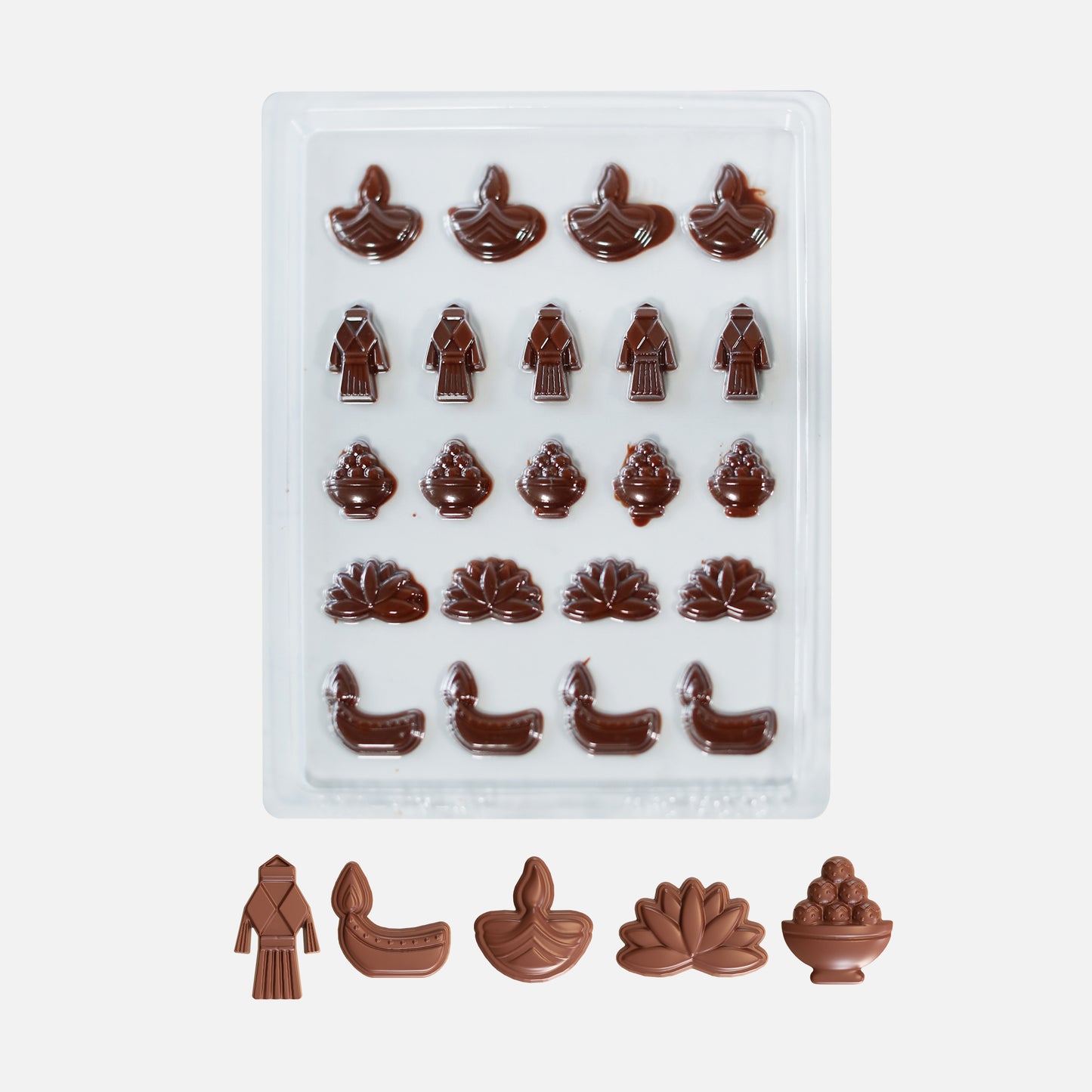 Diwali Chocolate Mould – Diyas, Lotuses & Rangoli Designs