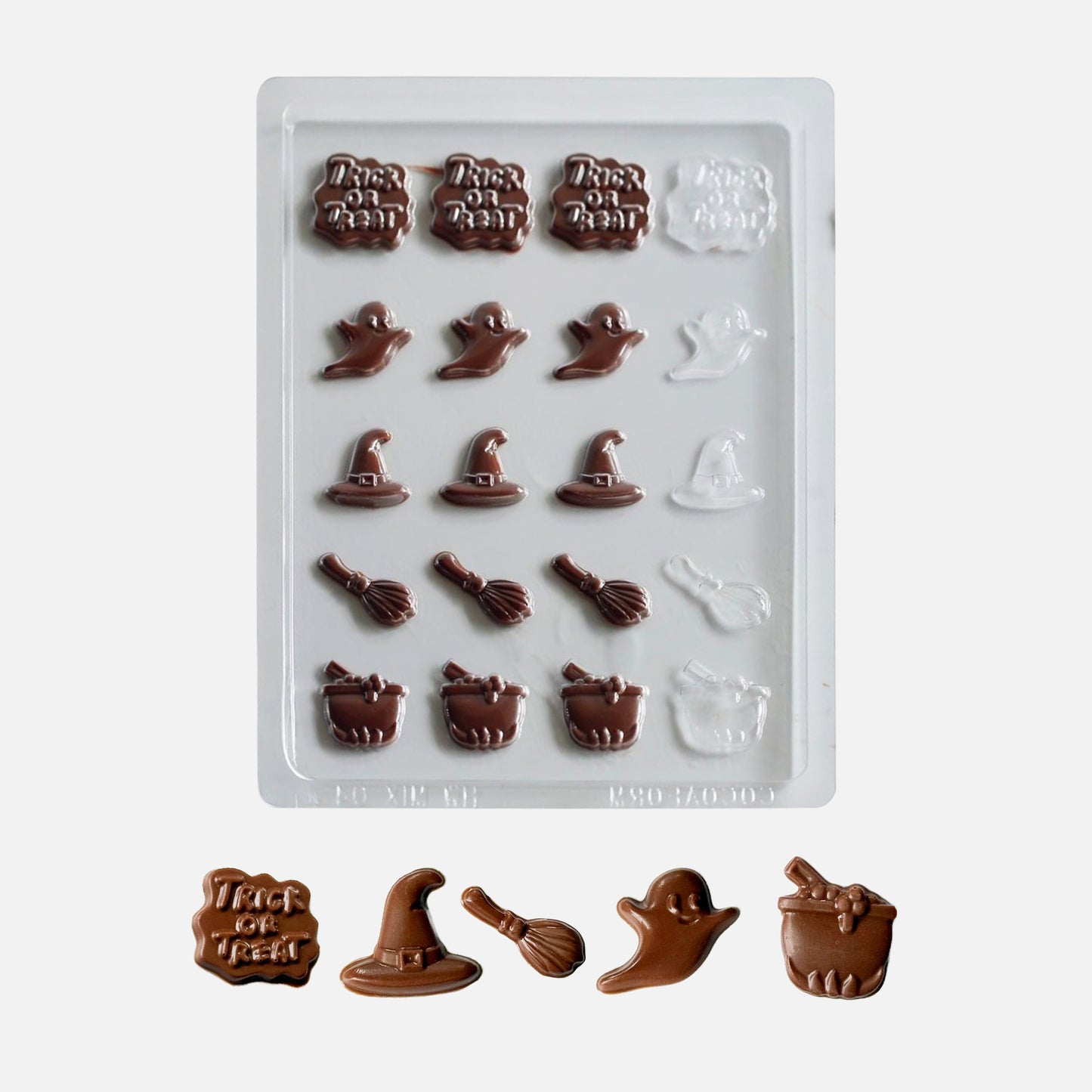 Halloween Chocolate Mould – Ghosts, Witch Hats & Cauldrons