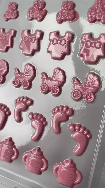 Baby Shower Chocolate Mould – Onesies, Bottles, Pram, Footprints