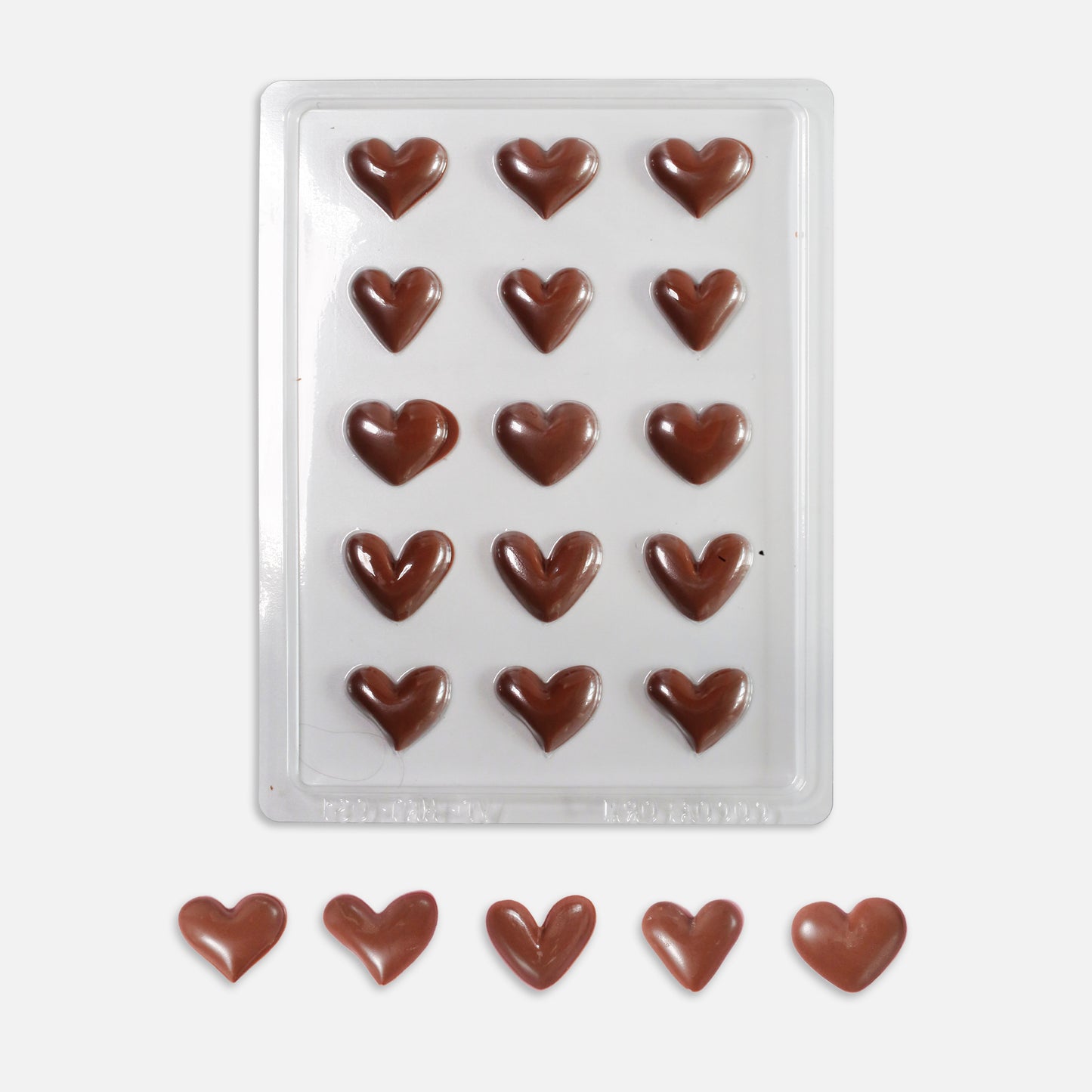 Valentines chocolate moulds with hearts
